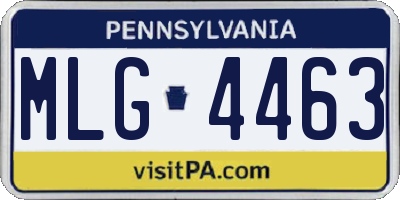 PA license plate MLG4463