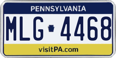 PA license plate MLG4468