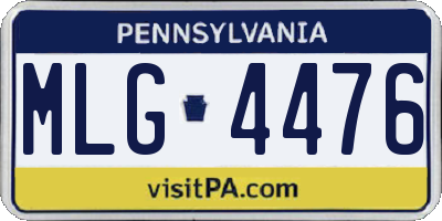 PA license plate MLG4476