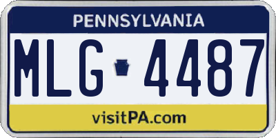 PA license plate MLG4487