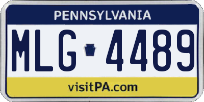 PA license plate MLG4489