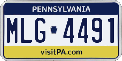 PA license plate MLG4491