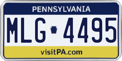 PA license plate MLG4495