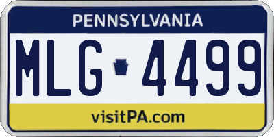 PA license plate MLG4499