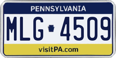 PA license plate MLG4509