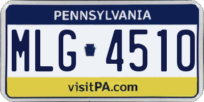 PA license plate MLG4510