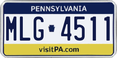 PA license plate MLG4511