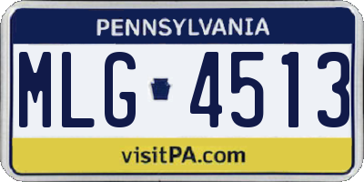 PA license plate MLG4513