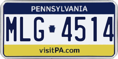 PA license plate MLG4514