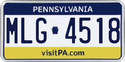PA license plate MLG4518
