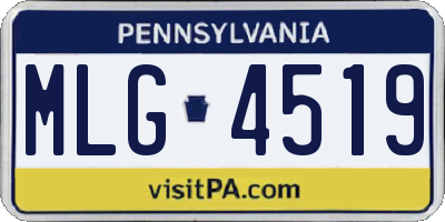 PA license plate MLG4519