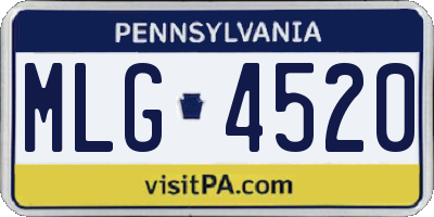 PA license plate MLG4520