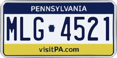 PA license plate MLG4521