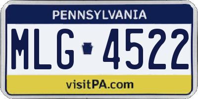 PA license plate MLG4522