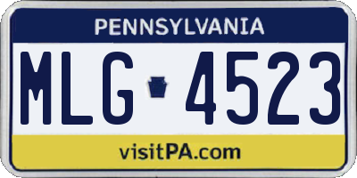 PA license plate MLG4523