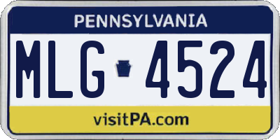 PA license plate MLG4524