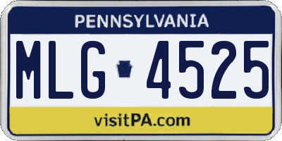 PA license plate MLG4525