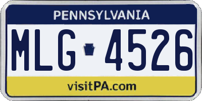 PA license plate MLG4526