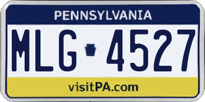 PA license plate MLG4527