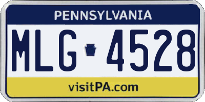 PA license plate MLG4528