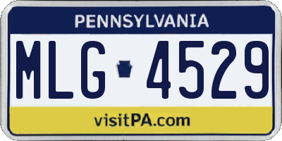 PA license plate MLG4529