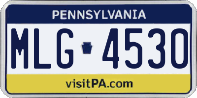 PA license plate MLG4530