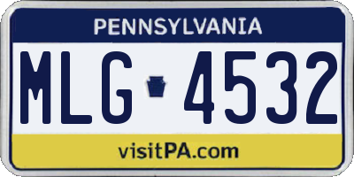 PA license plate MLG4532