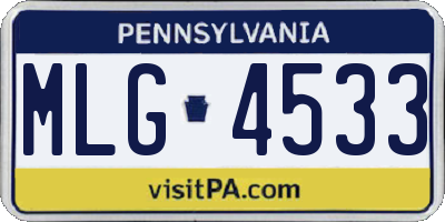 PA license plate MLG4533