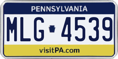 PA license plate MLG4539