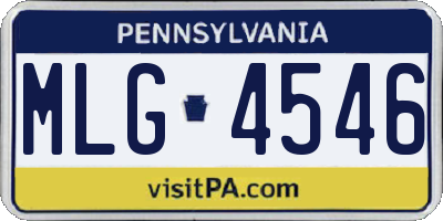 PA license plate MLG4546