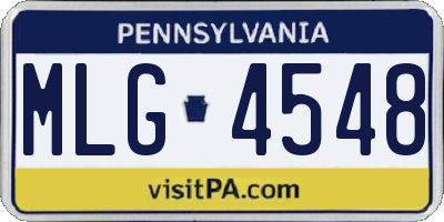 PA license plate MLG4548