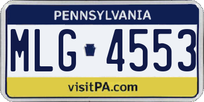 PA license plate MLG4553