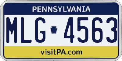 PA license plate MLG4563