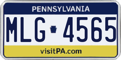 PA license plate MLG4565