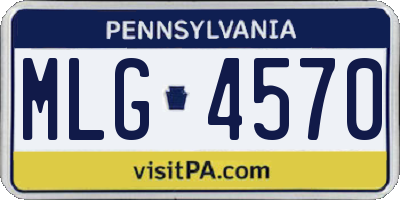 PA license plate MLG4570