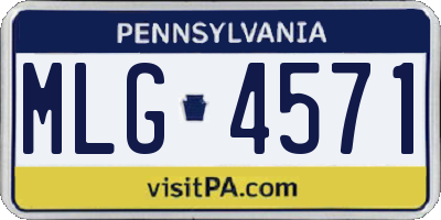 PA license plate MLG4571