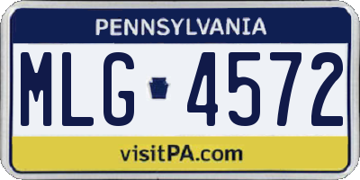 PA license plate MLG4572