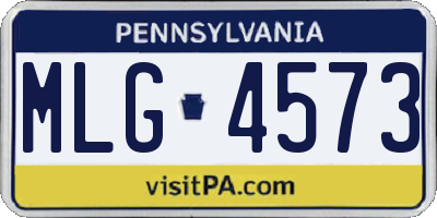 PA license plate MLG4573
