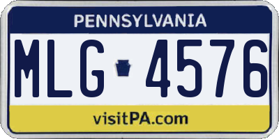 PA license plate MLG4576