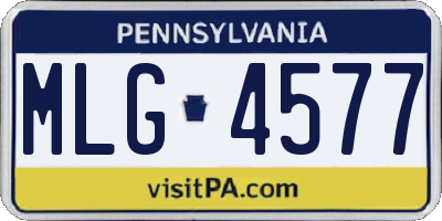 PA license plate MLG4577