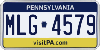PA license plate MLG4579