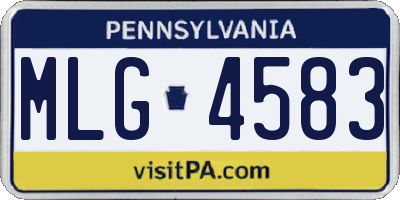 PA license plate MLG4583