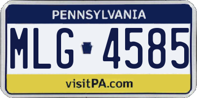 PA license plate MLG4585