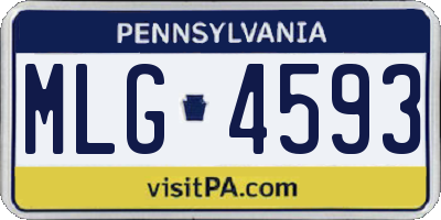 PA license plate MLG4593