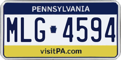 PA license plate MLG4594