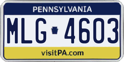 PA license plate MLG4603