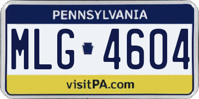 PA license plate MLG4604