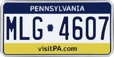 PA license plate MLG4607