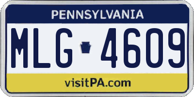 PA license plate MLG4609