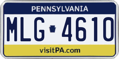 PA license plate MLG4610